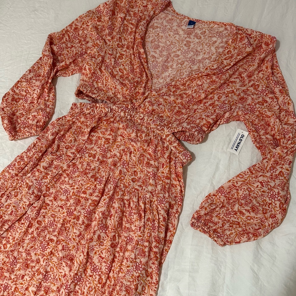 Orange Floral Old Navy Dress
